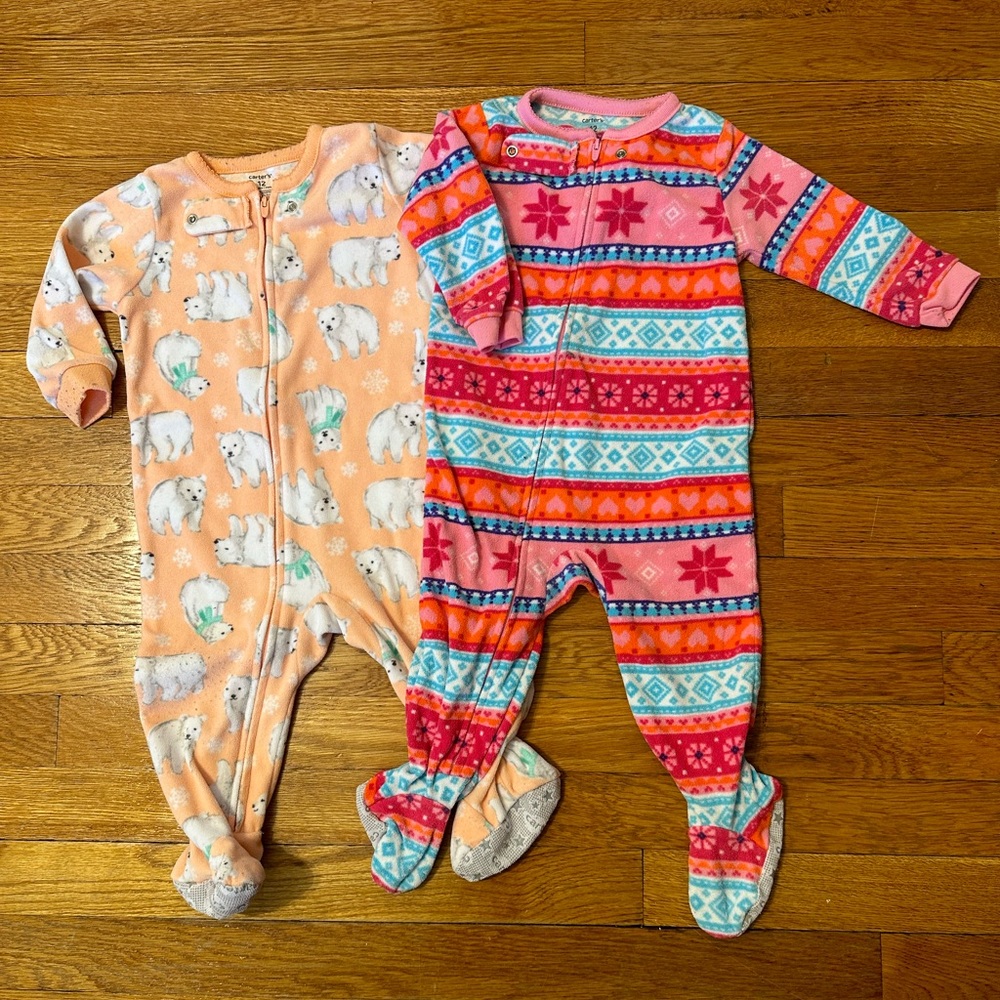 Carter’s 12 month footed fleece pajamas